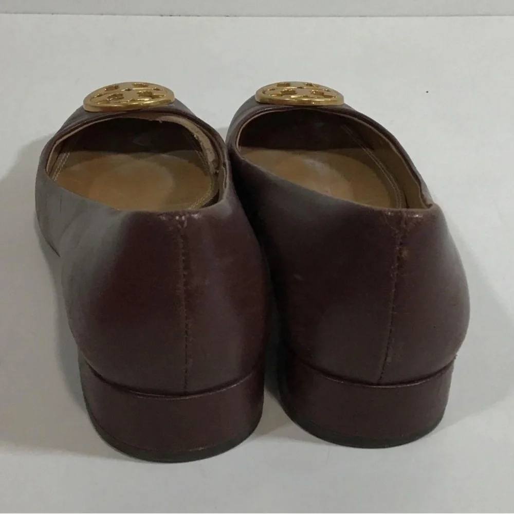 Women’s Tory Burch Chelsea 25mm Brown Leather Ballet Flats Size 6.5M